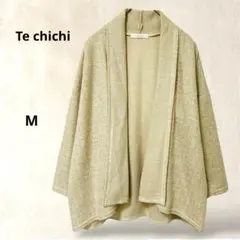 テチチ　七分袖カーディガン　M　ベージュ系　フロントオープン　アクリル混　秋冬