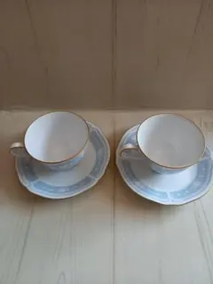 Noritake ノリタケ カップ&ソーサー 2客セット レースウッドゴールド