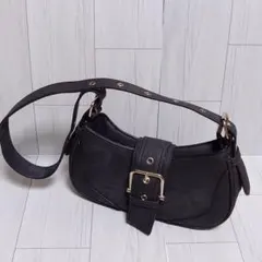 バックル 三日月ショルダーバッグ y2k 00s チャコールグレー