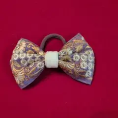 インド刺繍リボン ヘアゴム ハンドメイド