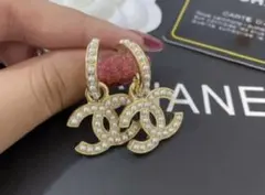 パールピアス　ゴールド　フープピアス