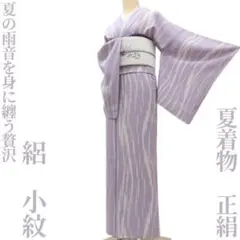 ゆめsaku 夏着物 正絹 絽“夏の雨音”手縫い仕立て 小紋 P-371 - メルカリ