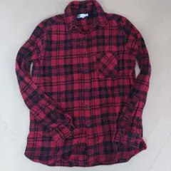 【RESTORATION 】赤チェック長袖シャツサイズL
