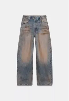 ZARA TRF ミッドライズ折り返しウエストデニムパンツ 32 - メルカリ