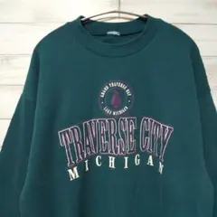 良カラー プリント スウェット トレーナー USA古着