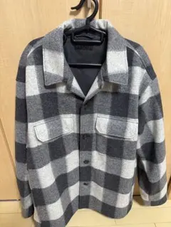 ユニクログレー系チェック柄ジャケット XLサイズ