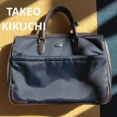 TAKEO KIKUCHI　ネイビー ナイロン ビジネスバッグ