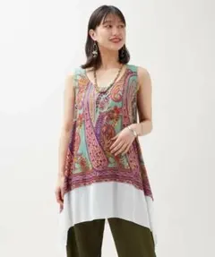 AminaCollection【チャイハネ】スナリア変形タンクトップ緑グリーン