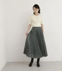 【未使用】NATURALBEAUTYBASIC シアーチェックプリーツスカート
