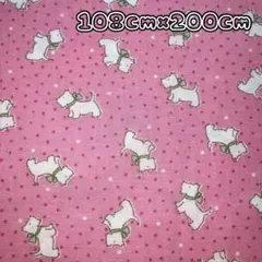 594/happy message30´s犬柄生地200cm①