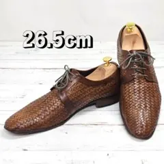 LANVIN ランバン 外羽根 編み込み 本革 ドレスシューズ 26.5㎝