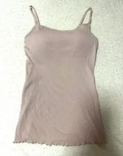 無印良品　婦人　なめらかリブブラキャミソールＭ・ライトピンク