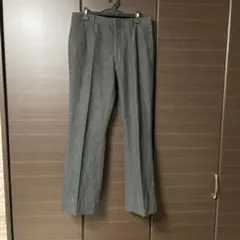 グレー スラックス フレアパンツ　バックポケット付き