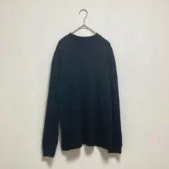 【オリヒカ】Tシャツ クルーネック トップス カットソー長袖 黒 コットン M