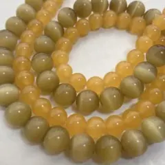 cs432/SALE！人工石◇キャッツアイ　イエロー系　約8mm10mm2連