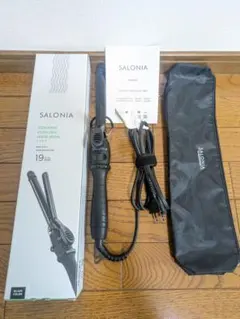箱あり　SALONIA 19mm カールヘアアイロン ブラック