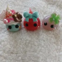 【サン宝石】ほっぺちゃん 3個セット（スイーツ・リボン・四つ葉）