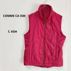 COMME CA ISM コムサイズム　中綿ベスト　L レッド　ジップアップ