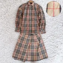 美品　バーバリーズ　セットアップ　シャドーチェック　ノバチェック　ベージュ　S