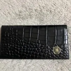 皇居限定 新品 クロコ型押し 長財布 牛革 ブラック 希少 レザー - メルカリ