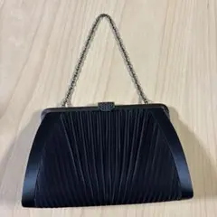 サテンプリーツクラッチバッグ　冠婚葬祭