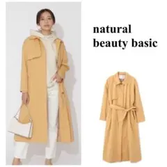ナチュラルビューティーベーシック　スプリングコート　トレンチコート　黄色　M