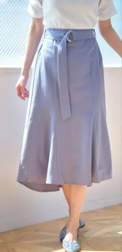 【&.NOSTALGIA】タグ付き マーメイドスカート リネン混 綿混のサムネイル