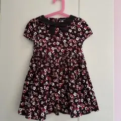 BeBe 花柄リボン付きワンピース 110