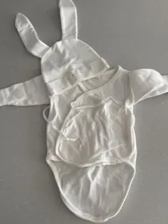 ♡ モンベベ　ロンパース　うさぎ帽子