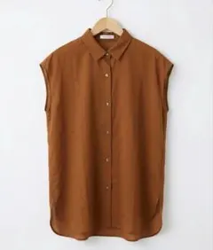 【最終】DRESSTIERIOR ブラウン フレンチスリーブシャツのサムネイル