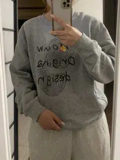 ロゴプリント クルーネック スウェット グレー