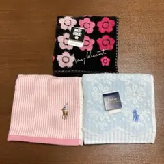 MARY QUANT & Polo タオルハンカチ3枚　最終価格