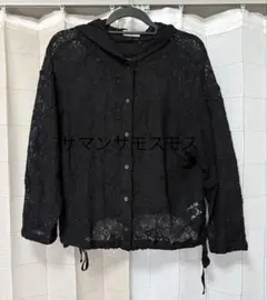 新品 サマンサモスモス 切り替えレースブルゾン ブラック Fサイズ 45 