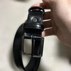 ダ*ー様 メンズベルト　黒いレザーベルト 二重バックル