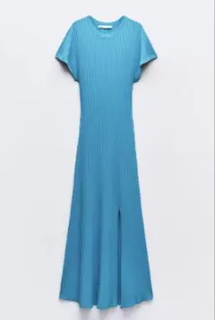 ZARA リブニットミディワンピース Sサイズ