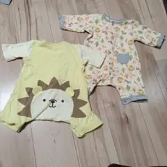 ライオンデザインロンパース2点セット