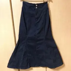 ハニーズ マーメイド/フレア コットンロングスカート 黒　M