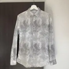 DKNY 抽象パターン 長袖シャツ グレー系