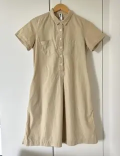 MHL. マーガレットハウエル 半袖シャツワンピース ベージュ