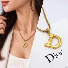 Dior ディオール Dロゴ ネックレス ゴールド CD刻印 ヴィンテージ 希少