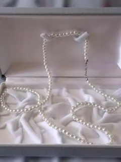 シルバー925ロングパールネックレス