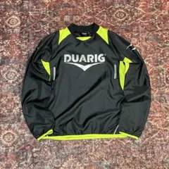 【DUARIG】長袖プラクティスシャツ サッカーウェア 黒×蛍光イエロー M
