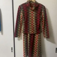 新品　セットアップ　インポート　スカート　midage 柄　ウール