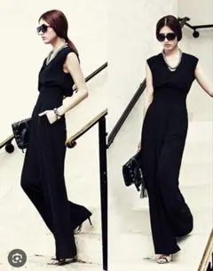 【美品】SZii オールインワン パンツドレス 結婚式 黒 Lサイズ