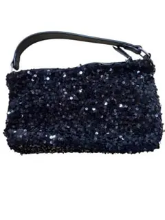 黒 スパンコール パーティーバッグ
