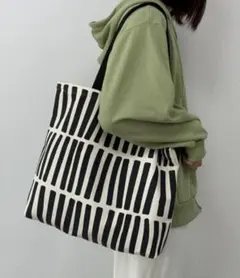 北欧 トートバッグ モノトーン キャンバスバッグ A4 通勤 通学 サブバッグ
