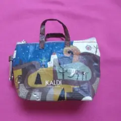 KALDI 伝説柄カラビナ付きミニバッグ