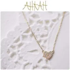 K18 AHKAH アーカー ダイヤモンドのハート パヴェ ネックレス