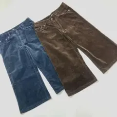 インゲボルグ ネイビー ブラウン コーデュロイパンツ2枚set