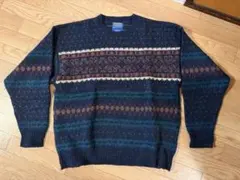 70s PENDLETON ペンドルトン ウールニットセーター総柄　L